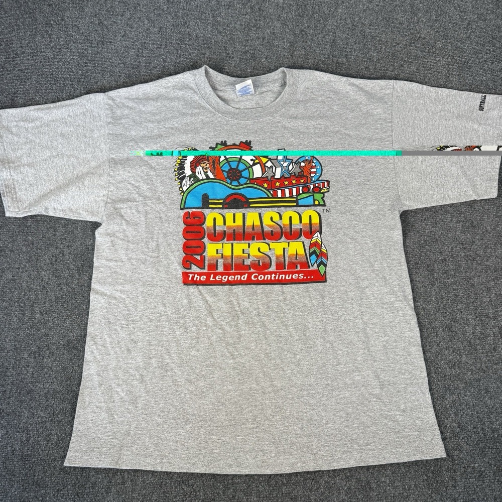 Vintage 2006 Chasco Fiesta T Shirt Gray Native American Florida Festival USA